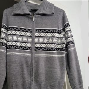 Josephine Chaus Gray Isle Sweater Jacket ribbed cardigan shacket, L